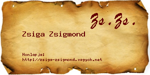 Zsiga Zsigmond névjegykártya